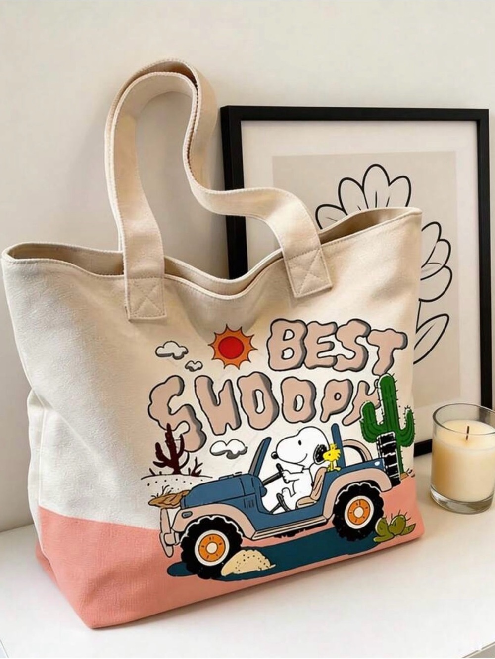 Peanuts Snoopy "Best Snoopy" Canvas Tote Bag - Multicolor